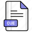 cue, file, format, page, document, sheet, paper 