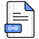 emb, file, format, page, document, sheet, paper