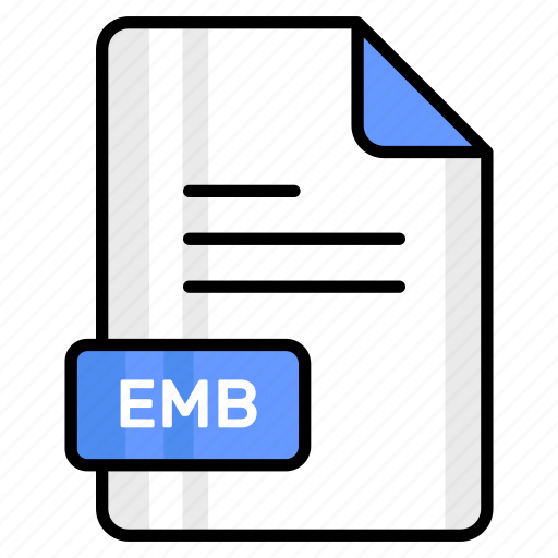 Emb, file, format, page, document, sheet, paper icon - Download on Iconfinder