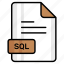 sql, file, format, page, document, sheet, paper 