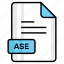 ase, file, format, page, document, sheet, paper 