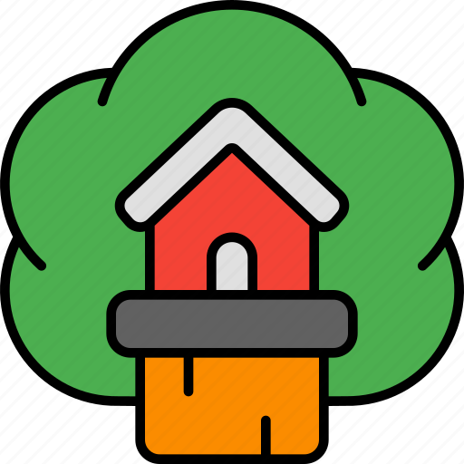 Tree, house, building, architecture, home, nature icon - Download on Iconfinder