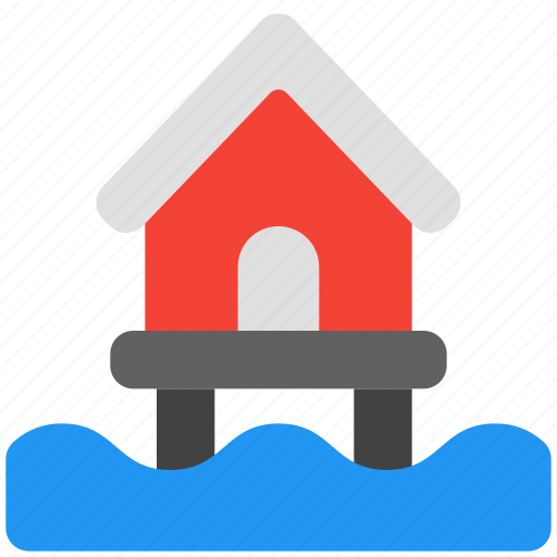 Stilt, house, building, architecture, beach, home, water icon - Download on Iconfinder