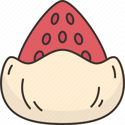 Daifuku, strawberry, chocolate, coated, fruit icon - Download on Iconfinder