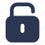 solid, unlock, open, padlock, password, unlocked icon, security, protection 
