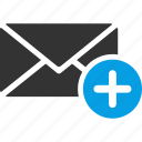 envelope, mail, message, add, letter, new, plus