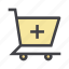 add, buy, cart, interface, shop, shopping, trolley 