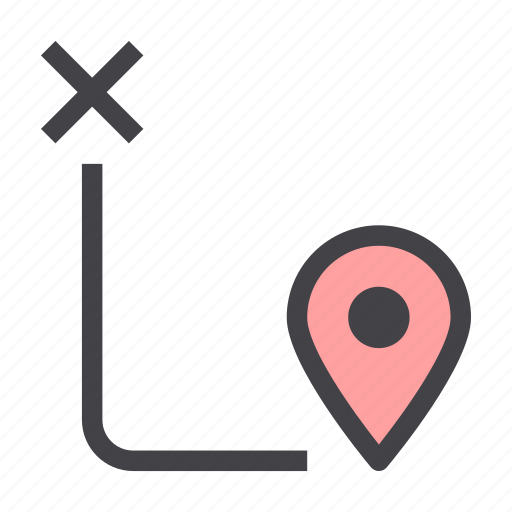 Direction, map, navigation, pin, place, road, route icon - Download on Iconfinder