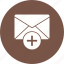 add, communication, email, envelop, mail, sign, web 