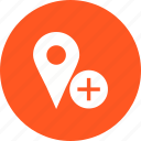 add, location, map, marker, sign, travel, web