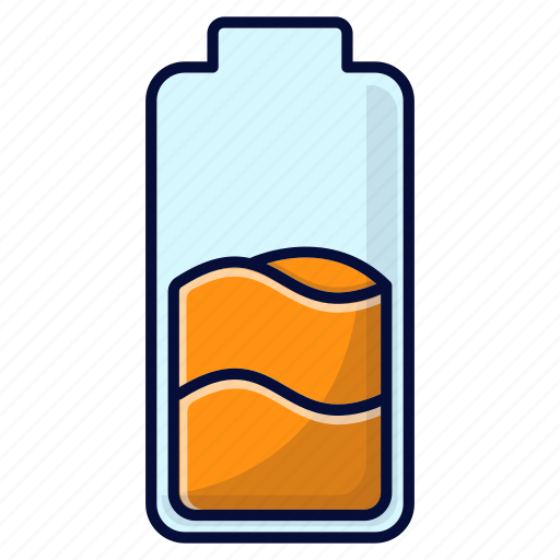 Battery, loading, middle, orange, ui icon - Download on Iconfinder