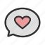 chat, heart, love, message 