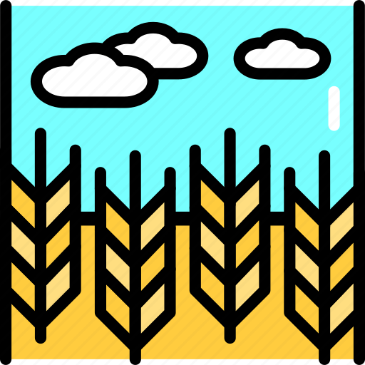Wheat, field, blue, sky icon - Download on Iconfinder