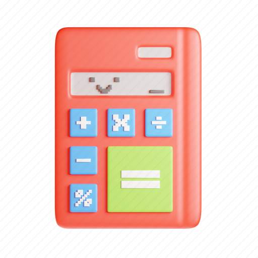 Calculator, calculate, mathematics, finance, education, business, money 3D illustration - Download on Iconfinder