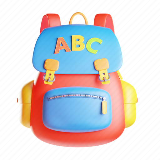 Kids, bag, school, learning, study, baby, briefcase 3D illustration - Download on Iconfinder