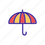 closed, large, opened, outline, protect, rain, umbrella 