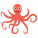 animal, cartoon octopus, octopus, seafood, sealife 