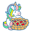 unicorn, food, animal, horse, fairy tale, magic, pie cherry, pastry, bakery 