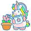 unicorn, play, animal, horse, fairy tale, magic, planting, garden, tulip flower 