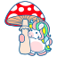 unicorn, variation, animal, horse, fairy tale, magic, mushroom, plant, forest 