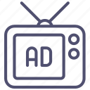 advertise, advertisement, sponsor, tv