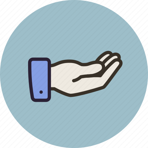 Alms, hand, palm, request, share icon - Download on Iconfinder
