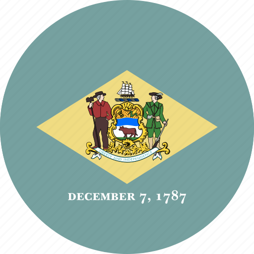 Flag, delaware, round, united states icon - Download on Iconfinder