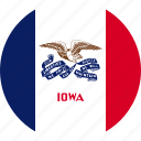 flag, iowa, united states, round