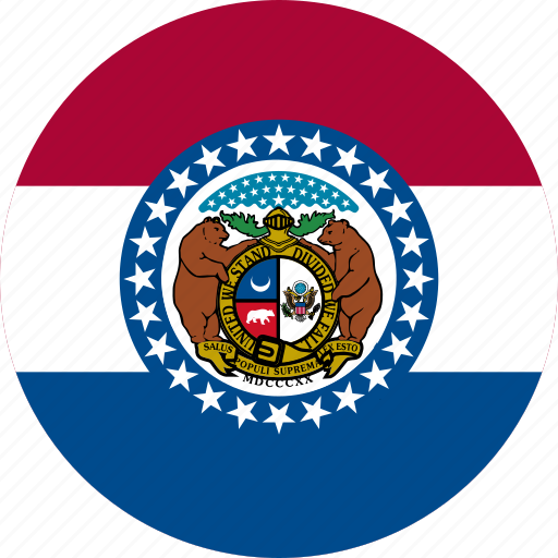 Round, flag, missouri, united states icon - Download on Iconfinder