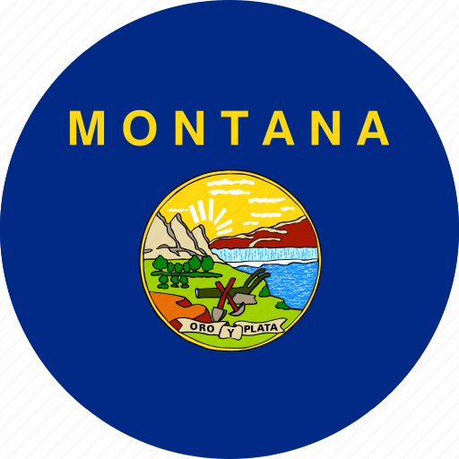 Flag, montana, round, united states icon - Download on Iconfinder