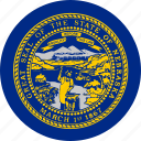 nebraska, united states, round, flag