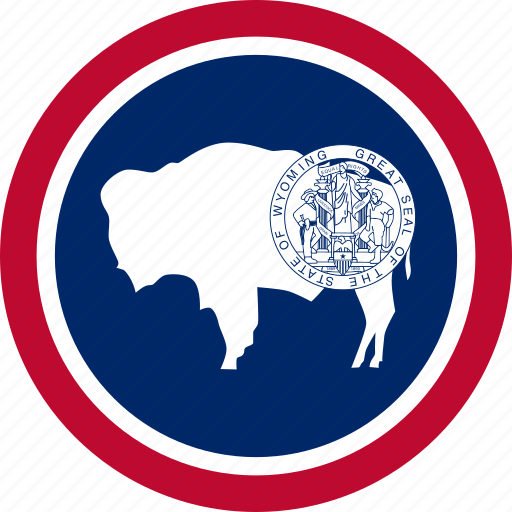 United states, flag, wyoming, round icon - Download on Iconfinder