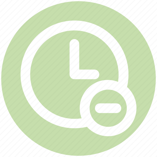 Alarm, circle, clock, hours, minus, watch icon - Download on Iconfinder