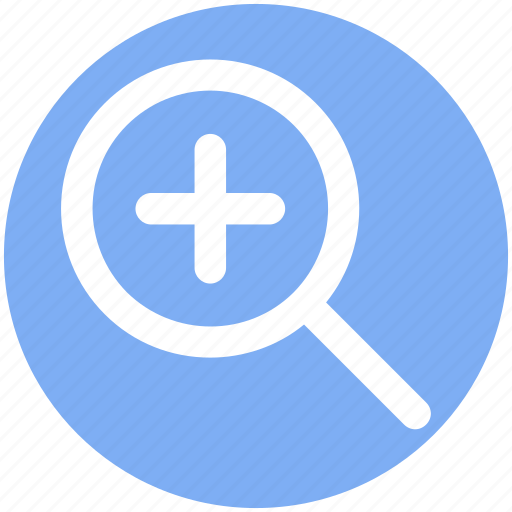 Find, in, magnifier, magnifier glass, plus, zoom icon - Download on Iconfinder