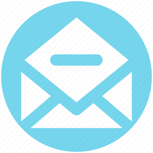 Email, envelope, letter, message, minus, open envelope, remove icon - Download on Iconfinder