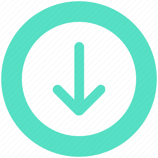 Arrow, circle, down, forward, material icon - Download on Iconfinder