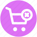 cart, cross, delete, ecommerce, shopping, shopping cart