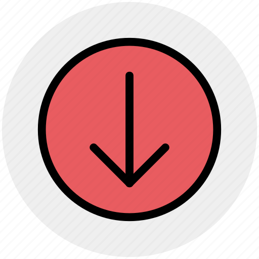Arrow, circle, down, forward, material icon - Download on Iconfinder