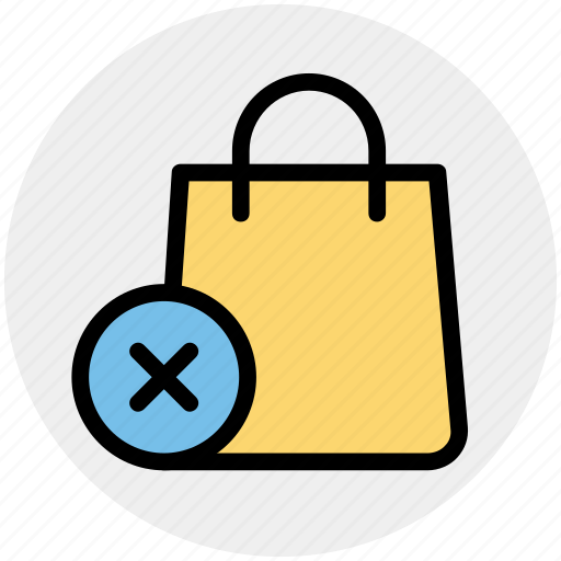Bag, cross, fashion, hand bag, reject, shopping bag icon - Download on Iconfinder