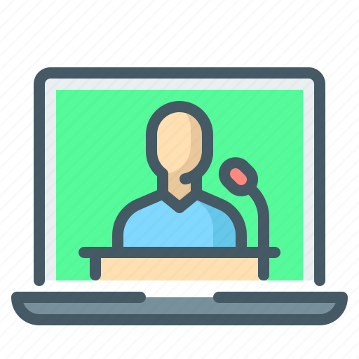 Conference, online, lecture, online conference, video conference icon - Download on Iconfinder
