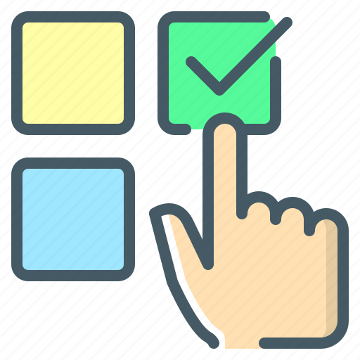 Choice, choose, tick, touchscreen, make a choice icon - Download on Iconfinder