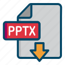 document, download, file, point, power, powerpoint, pptx 