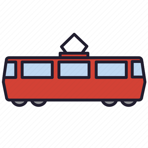 Streetcar, tram, tramcar, urban transport, public, transport, vehicle icon - Download on Iconfinder