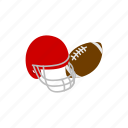 american, ball, football, helmet, isometric, rugby, sport