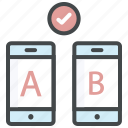 ab testing, compare, passed, screens, usability testing