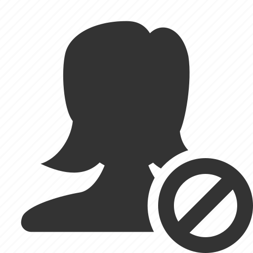 User, account, profile, block, ban, blacklist, woman icon - Download on Iconfinder