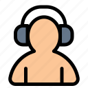 avatar, headphone, man, support