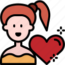 avatar, dating, female, heart, romantic, valentine, woman