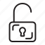 unlocked, user, ui, entry, open, padlock, unlock 