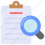 file, document, search, magnifier, audit, clipboard, monitoring 
